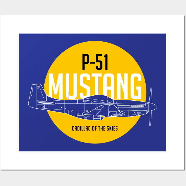 P-51 Mustang: Cadillac of The Skies Wall Art by Blue Gingko Designs LLC